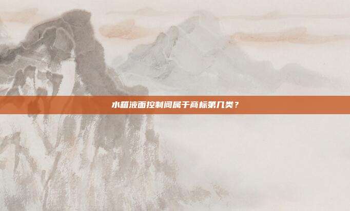 水箱液面控制阀属于商标第几类？