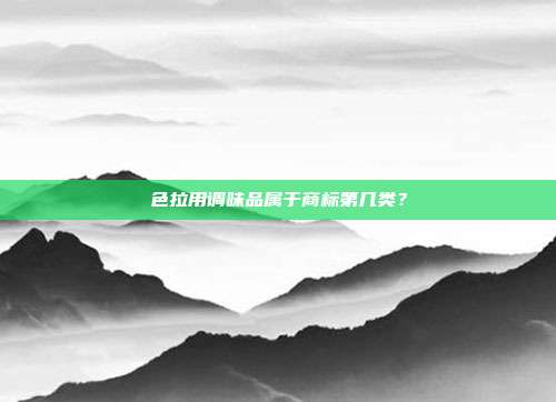 色拉用调味品属于商标第几类？