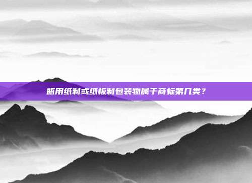 瓶用纸制或纸板制包装物属于商标第几类?