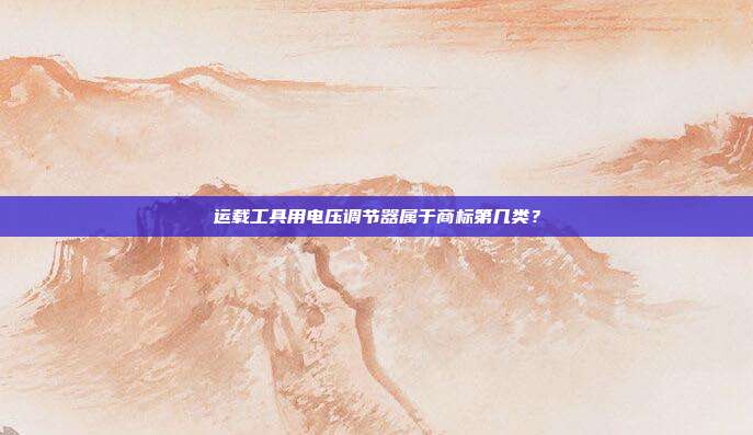 运载工具用电压调节器属于商标第几类?