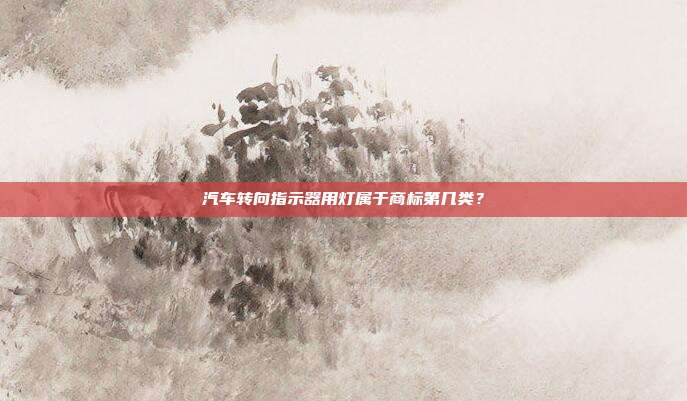 汽车转向指示器用灯属于商标第几类?