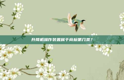 升降机操作装置属于商标第几类?