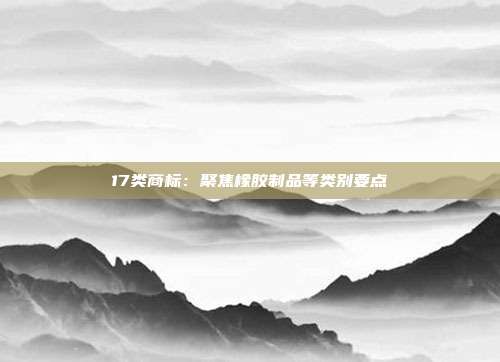 17类商标:聚焦橡胶制品等类别要点