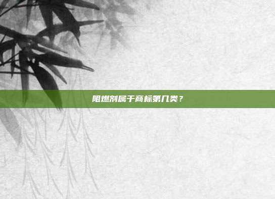 阻燃剂属于商标第几类?