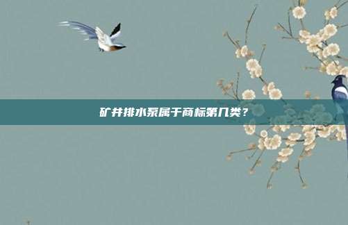 矿井排水泵属于商标第几类?