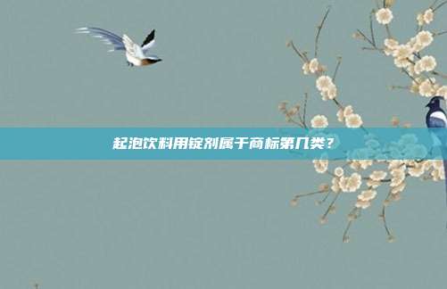 起泡饮料用锭剂属于商标第几类？