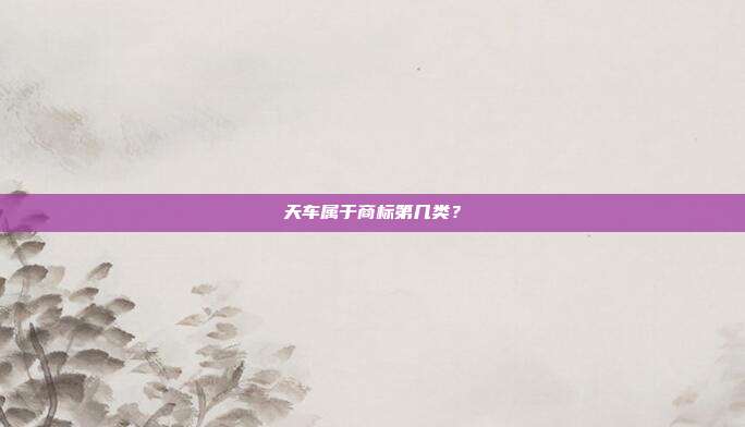 天车属于商标第几类?