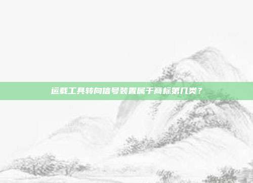 运载工具转向信号装置属于商标第几类?