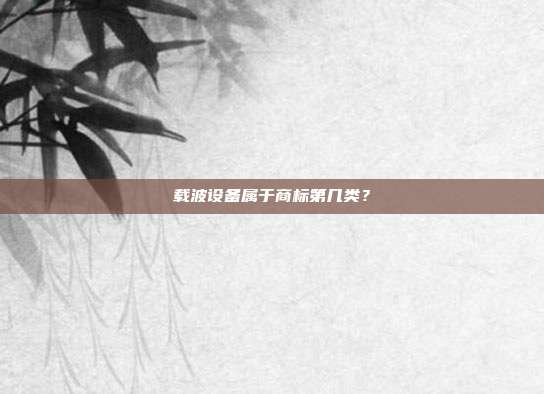 载波设备属于商标第几类？