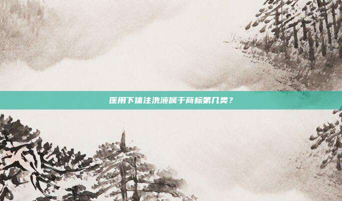 医用下体注洗液属于商标第几类?