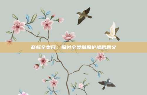 商标全类目:探讨全类别保护战略意义