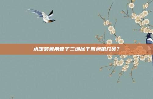 水暖装置用管子三通属于商标第几类？