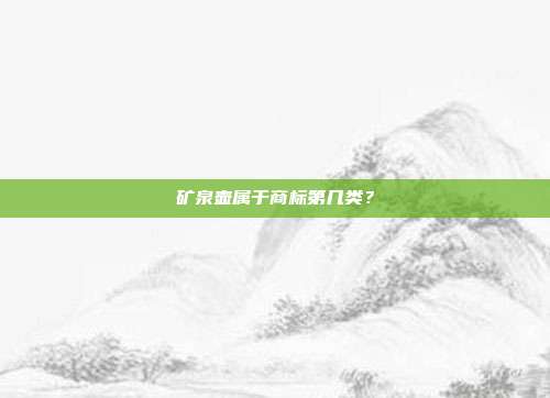 矿泉壶属于商标第几类?
