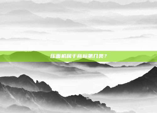 压面机属于商标第几类?