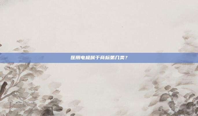 医用电极属于商标第几类？