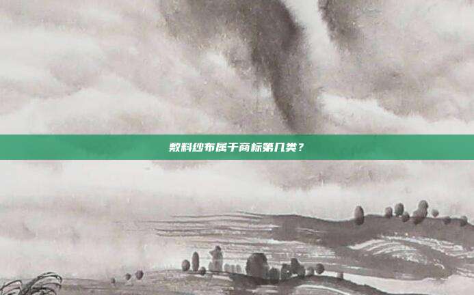敷料纱布属于商标第几类？