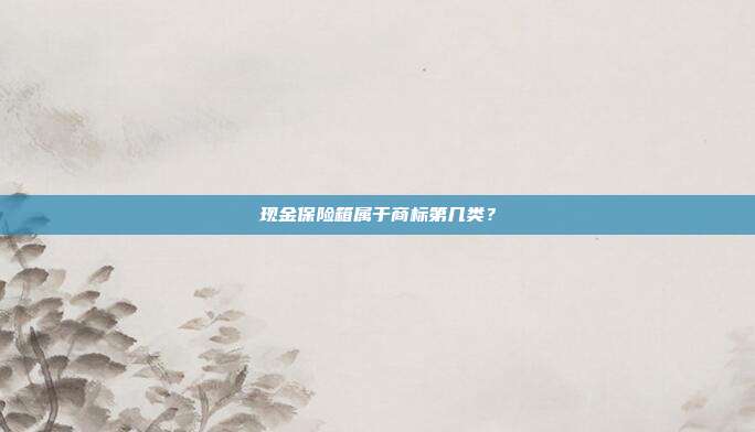 现金保险箱属于商标第几类?
