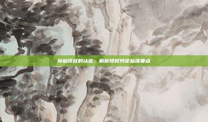 商标侵权的认定:解析侵权判定标准要点