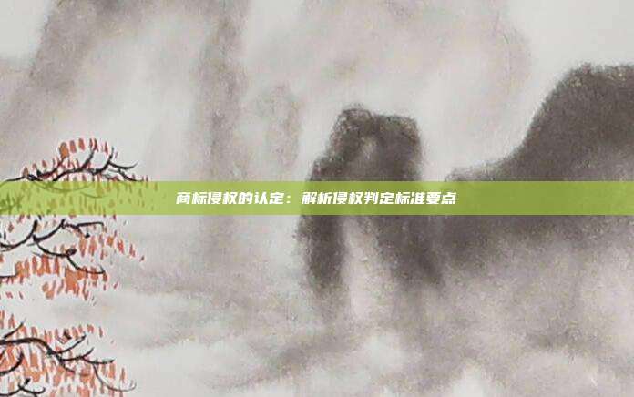 商标侵权的认定:解析侵权判定标准要点