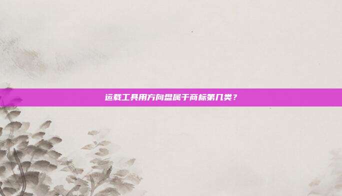 运载工具用方向盘属于商标第几类?