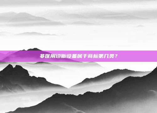 非医用诊断设备属于商标第几类?