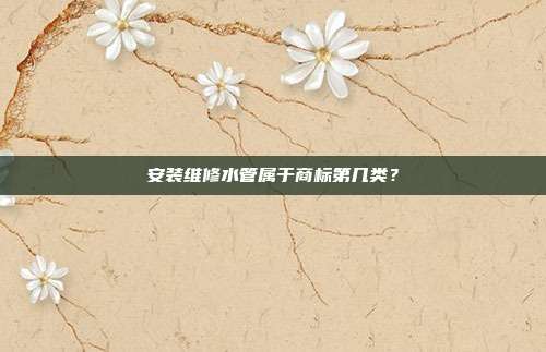安装维修水管属于商标第几类?