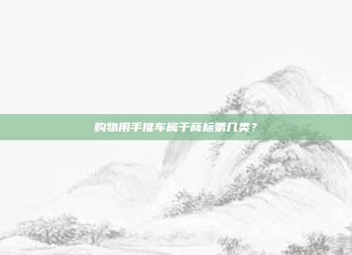 购物用手推车属于商标第几类？