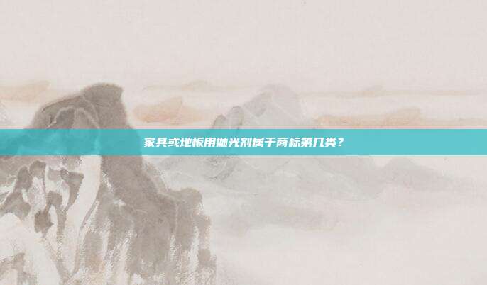 家具或地板用抛光剂属于商标第几类？