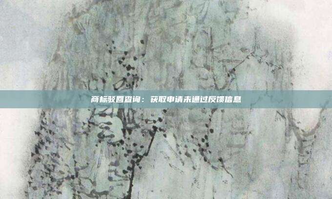 商标驳回查询:获取申请未通过反馈信息
