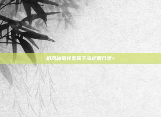 机器轴承托架属于商标第几类?