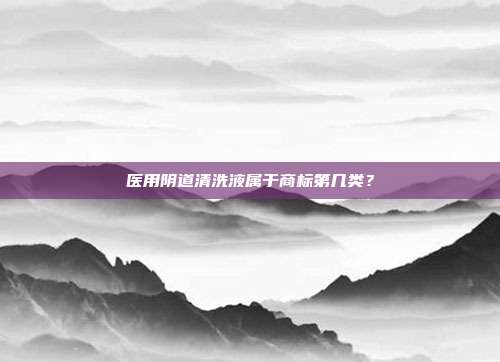 医用阴道清洗液属于商标第几类?