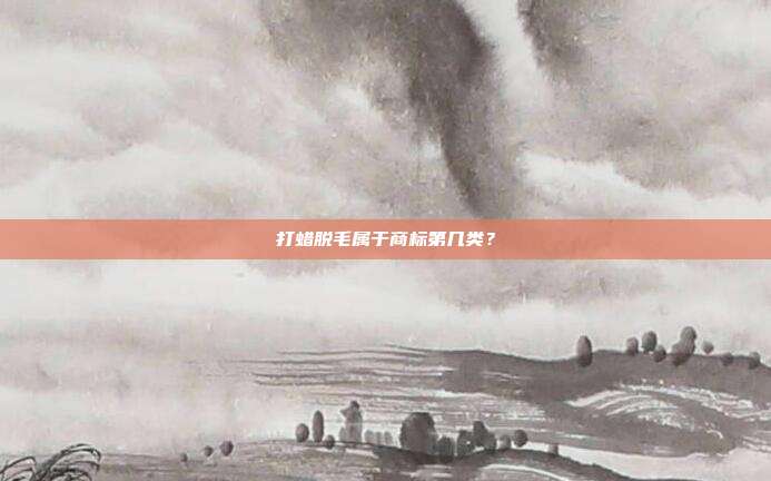 打蜡脱毛属于商标第几类?