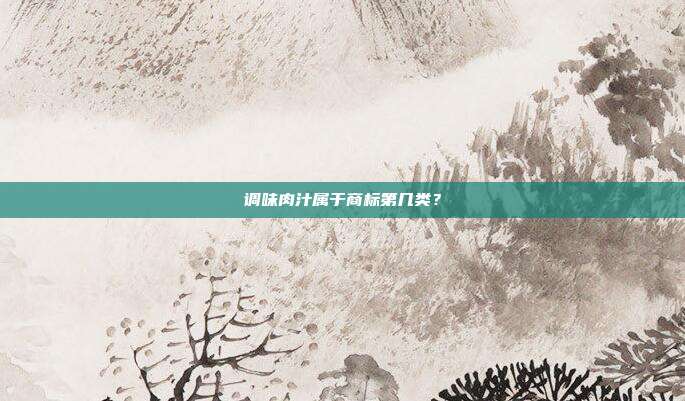 调味肉汁属于商标第几类？