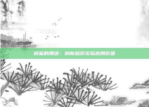 商标的用途:剖析标识实际应用价值