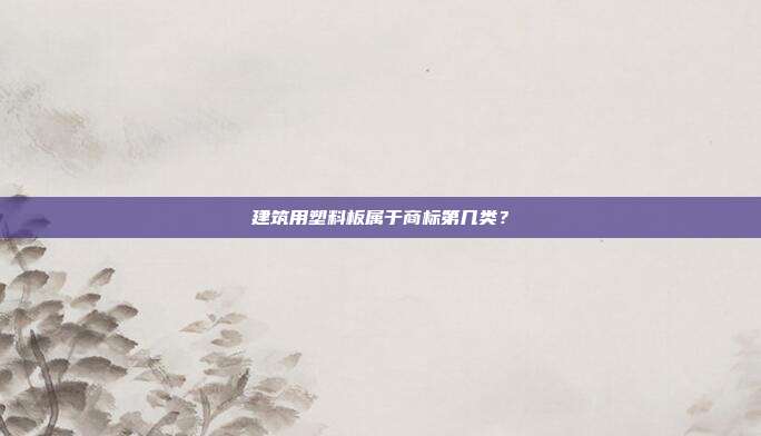 建筑用塑料板属于商标第几类？
