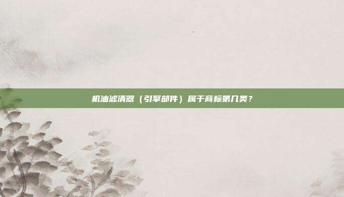 机油滤清器(引擎部件)属于商标第几类?