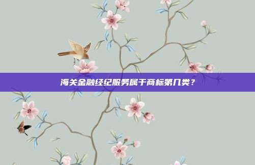 海关金融经纪服务属于商标第几类？
