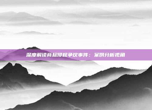 深度解读商标侵权争议事件:案例分析视角