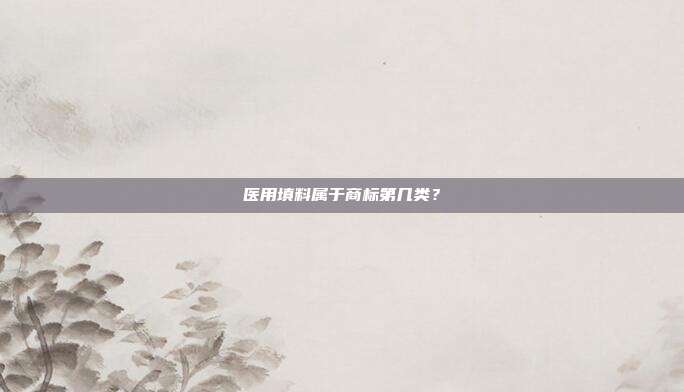 医用填料属于商标第几类?