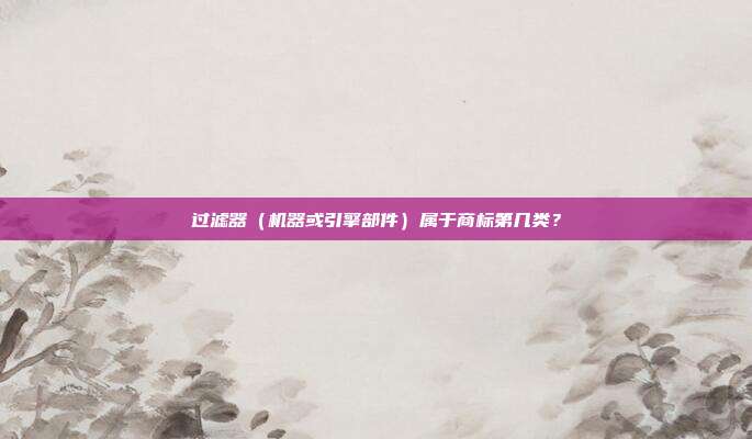 过滤器（机器或引擎部件）属于商标第几类？