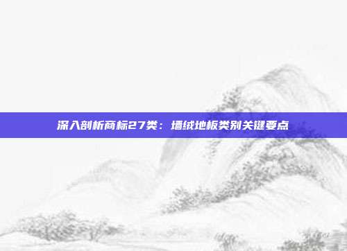 深入剖析商标27类:墙绒地板类别关键要点