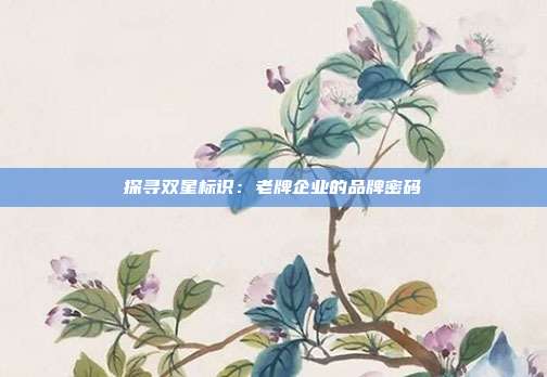 探寻双星标识：老牌企业的品牌密码