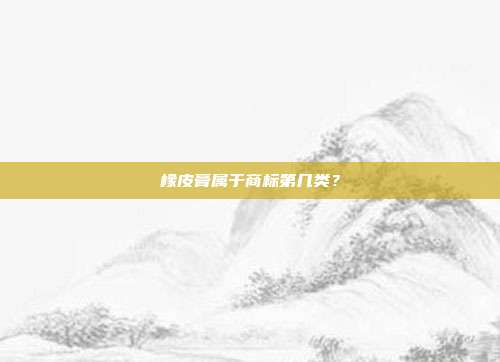 橡皮膏属于商标第几类?