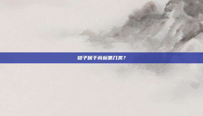 钳子属于商标第几类？