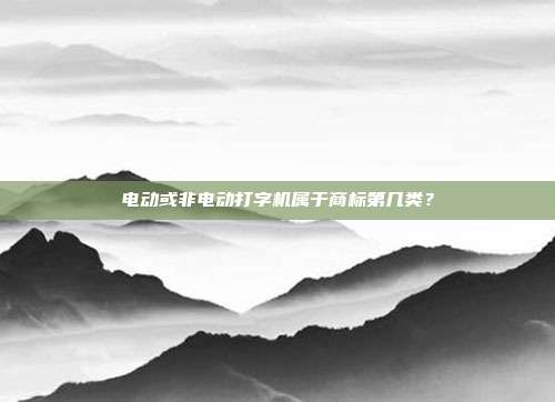 电动或非电动打字机属于商标第几类？