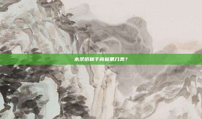 木浆纸属于商标第几类？