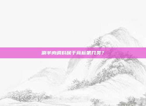 涮羊肉调料属于商标第几类？