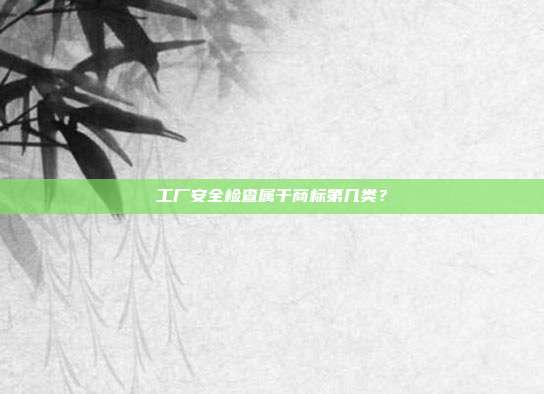 工厂安全检查属于商标第几类？