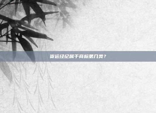 货运经纪属于商标第几类？