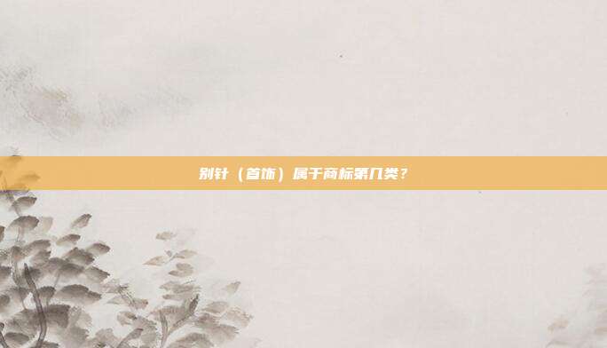 别针(首饰)属于商标第几类?